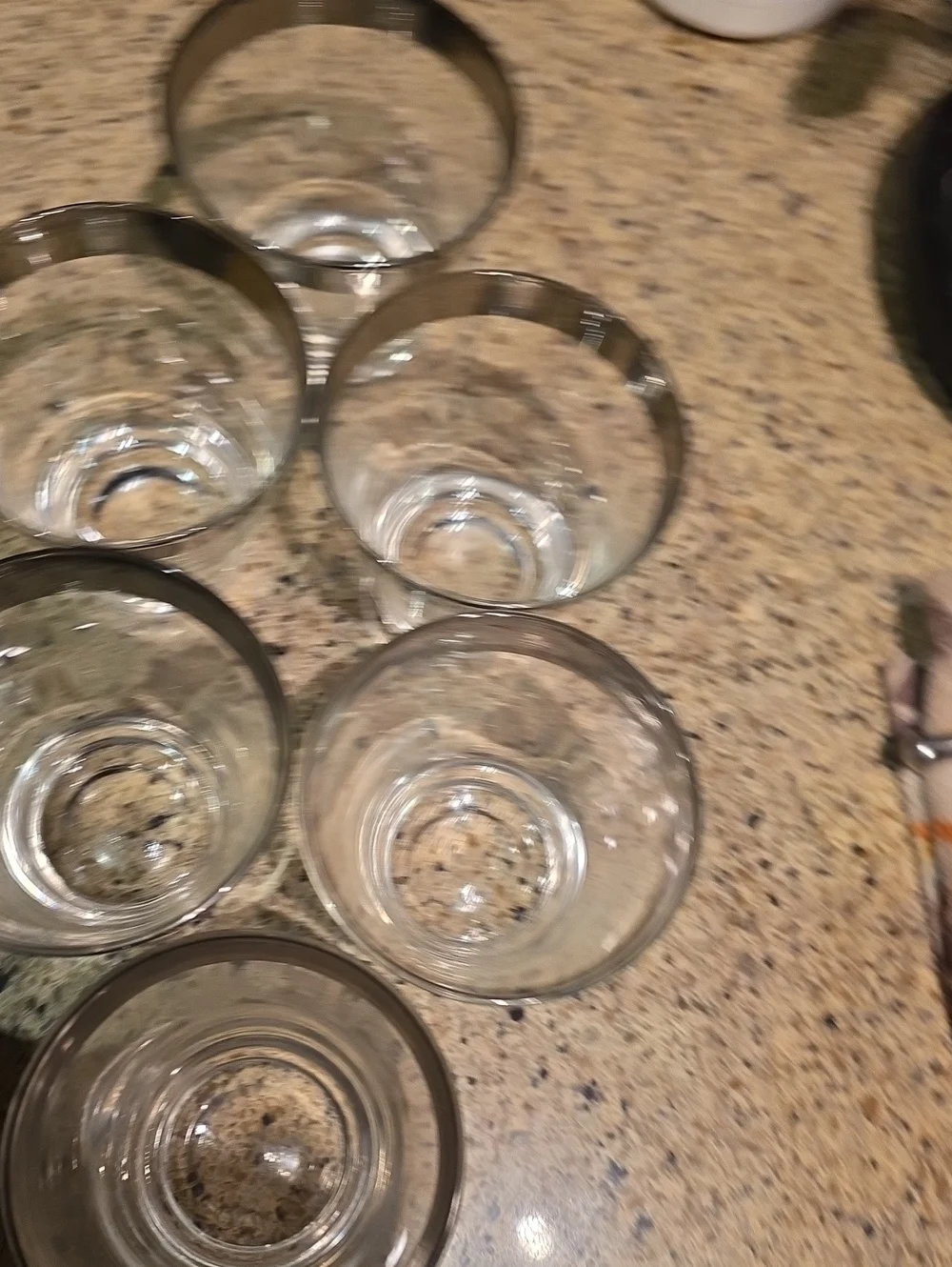 Clear Glass Tumbler Set - Smoke Rim Mcm Set Of 6